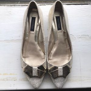 White House Black Market Gold Flats